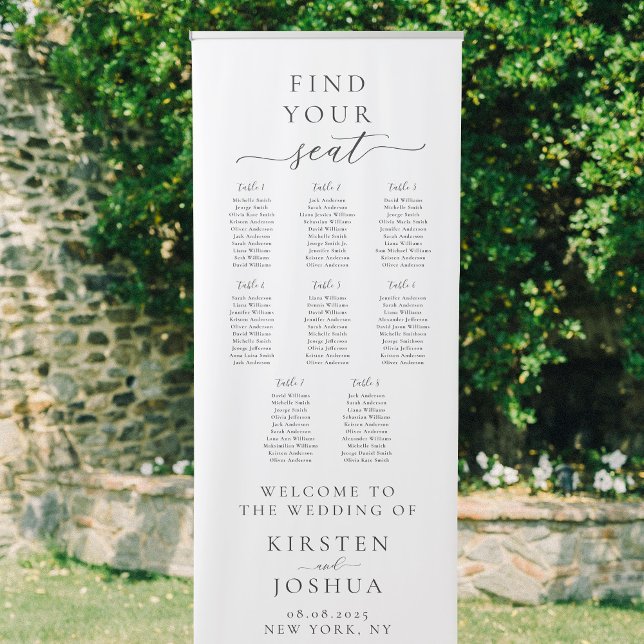 8 Tables Welcome Seating Chart Retractable Banner (Creator Uploaded)