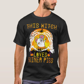8 This Witch Loves Guinea Pigs Halloween T-Shirt
