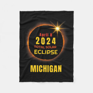 8 Total 2024 Solar Eclipse 2024 040824 Fleece Blanket