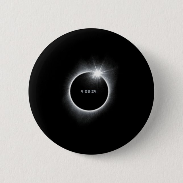 8 Total Solar Eclipse 2024  6 Cm Round Badge (Front)