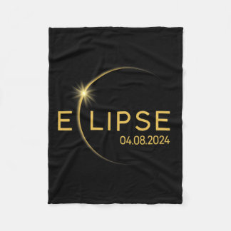 8 Total Solar Eclipse 2024 Fleece Blanket