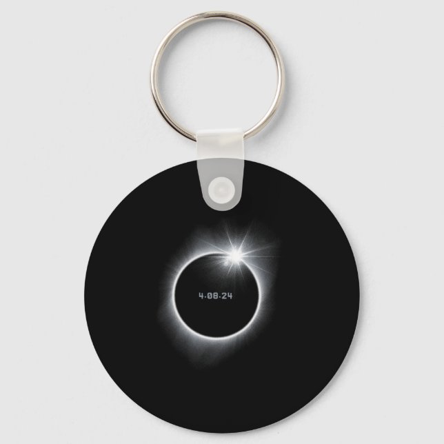 8 Total Solar Eclipse 2024  Key Ring (Front)