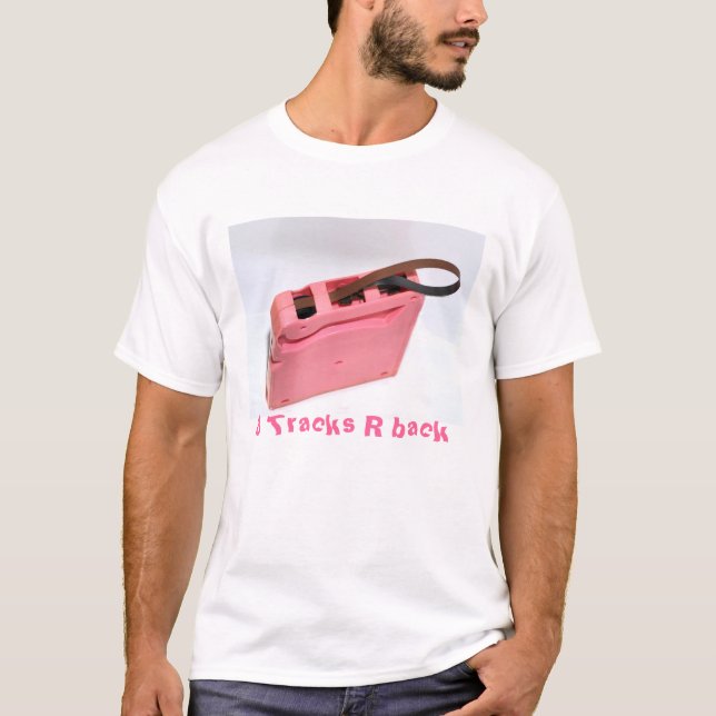 8 tracks R back Pink cartridge T shirt (Front)