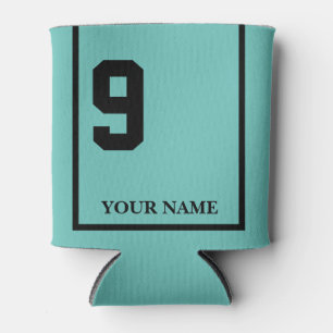 8 Turquoise with Black Saddle Blanket Style Custom Can Cooler