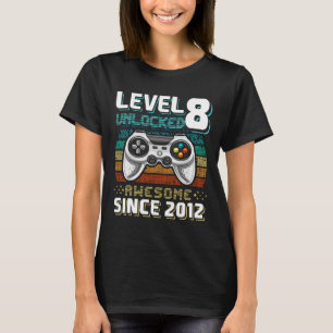8 Unlocked Awesome 2012 Video Game 8th Birthday Gi T-Shirt