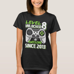 8 Unlocked Awesome 2013 Video Game 8th Birthday Gi T-Shirt