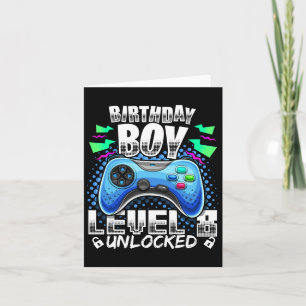 8 Unlocked Video Game 8th Birthday Gamer Gift Boys Card