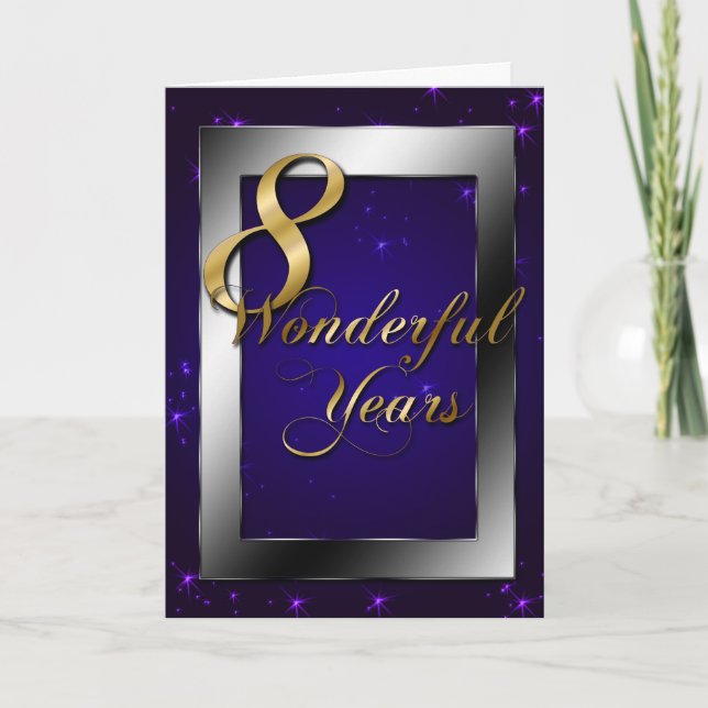 8 Wonderful Years (anniversary card) Card (Front)
