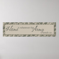 8"x30" Home Is Where ARMY Sends Us Wall Art Decora