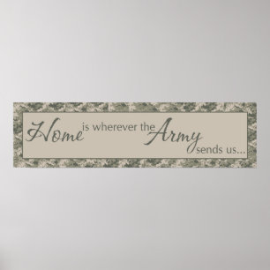 8"x30" Home Is Where ARMY Sends Us Wall Art Decora