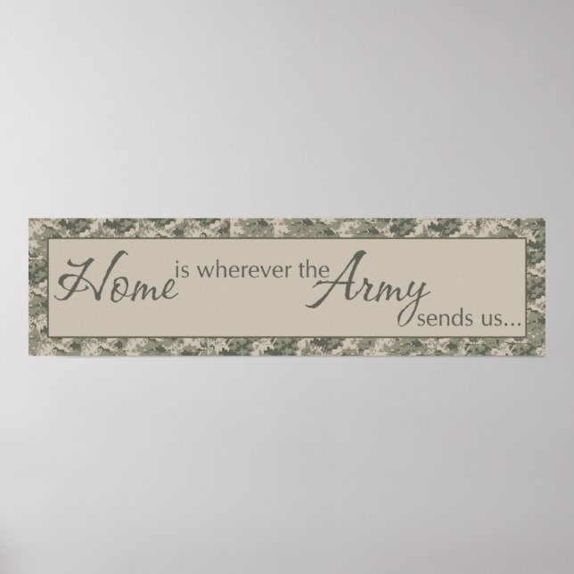 8"x30" Wall Art Decora Home Is Where ARMY Sends Us (Front)
