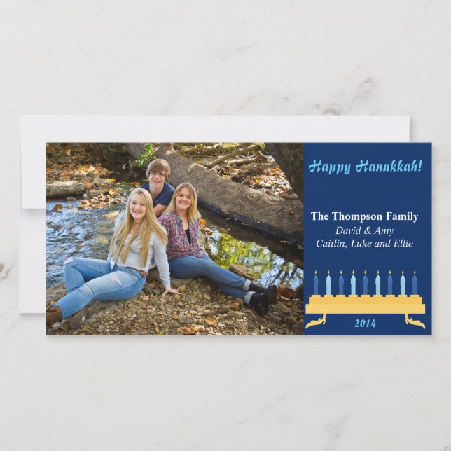 8"x4" Hanukkah Photocard Holiday Card (Front)