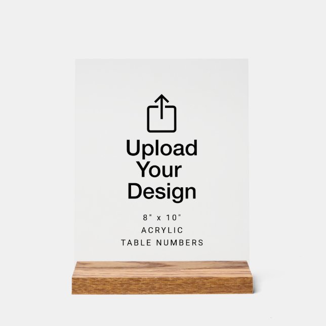 8" x 10" Acrylic Table Numbers Sign (Front)