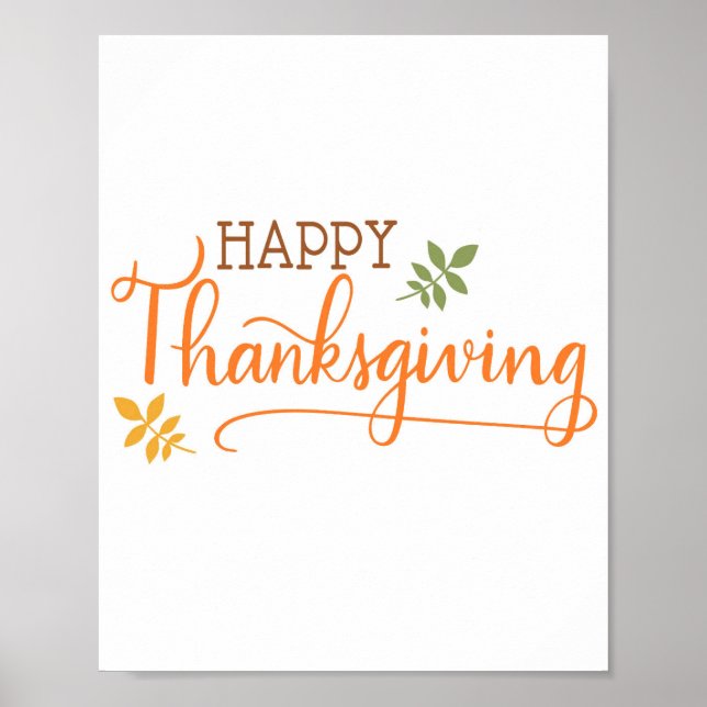 8 x 10 Printable – Happy Thanksgiving Poster (Front)