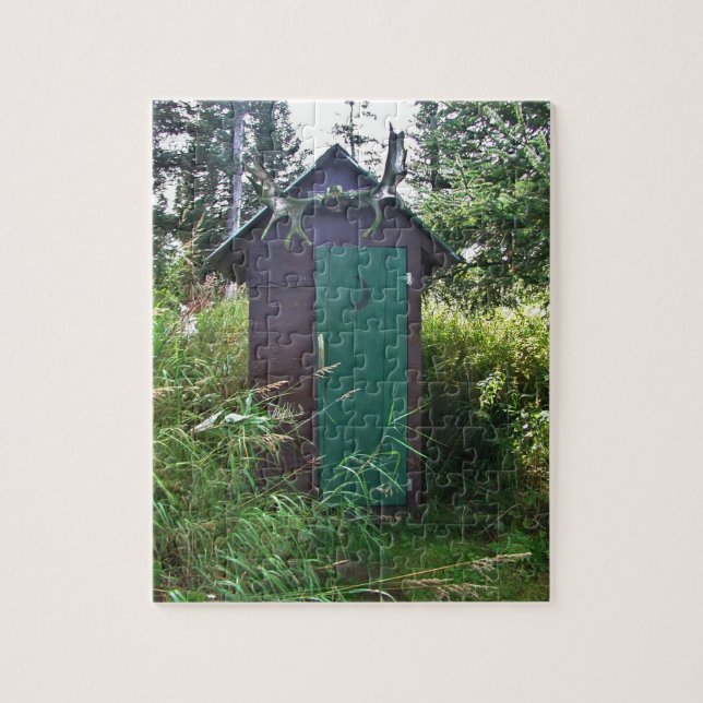 8" x 10" Puzzle 110 pieces of Alaska outhouse (Vertical)