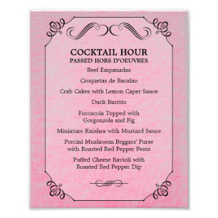 8 x 10 Vintage Linen Table Menu for Framing Photo Print