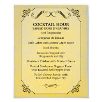 8 x 10 Vintage Linen Table Menu for Framing