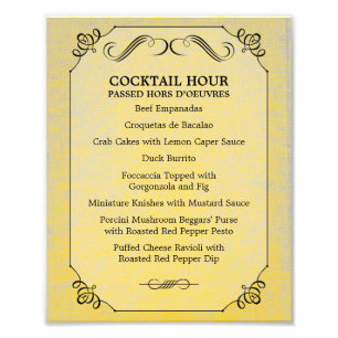 8 x 10 Vintage Linen Table Menu for Framing Photo Print