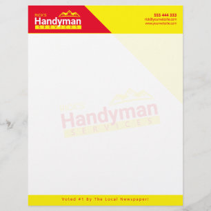 8" x 11" Handyman Business Custom Logo Letterhead