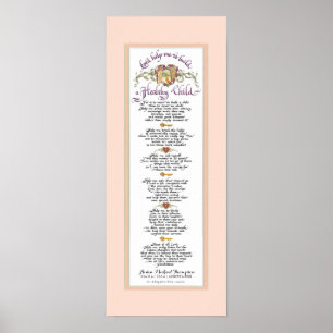 8 x 20 Build a Healthy Child, Parchment Aqua Blue Poster