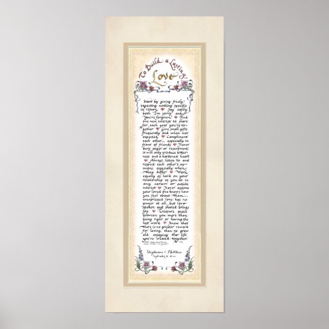 8 x 20 To Build a Lasting Love Cream Mocha Tan Poster (Front)