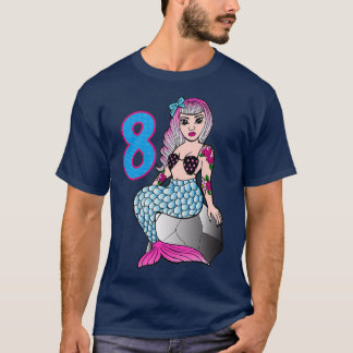 8 Year Birthday Girl Mermaid T-Shirt