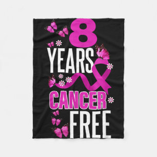 8 Year Cancer For Breast Cancer Awareness Fleece Blanket