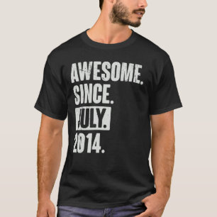 8 Year Old 8th Birthday Awesome Since July 2014 T-Shirt