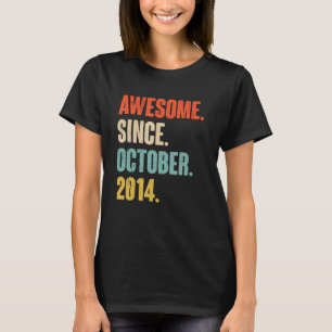 8 Year Old 8th Birthday Awesome Since October 201 T-Shirt