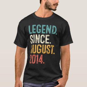 8 Year Old  8th Birthday Boy Legend Since August 2 T-Shirt