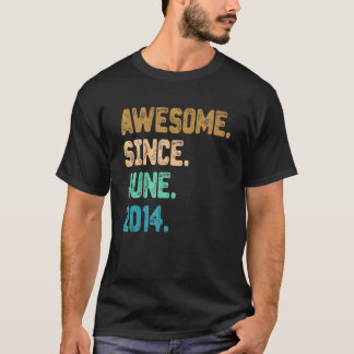 8 Year Old Awesome Since June 2014 8th Birthday T-Shirt