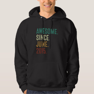 8 Year Old Awesome Since June 2015 8th Birthday Hoodie
