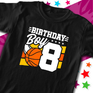 8 Year Old Basketball Party Theme 8th Birthday Boy T-Shirt
