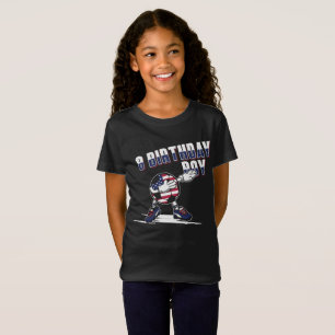 8 year old birthday boy dabbing soccer t shirt