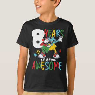 8 Year Old Birthday Boy Or Girl Autism Awareness T-Shirt