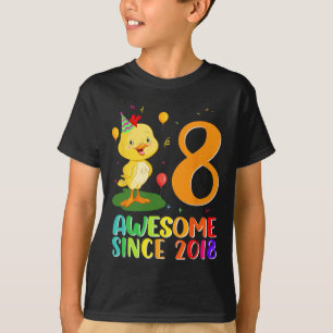 8 Year Old Birthday Chicken Lover Awesome Since T-Shirt