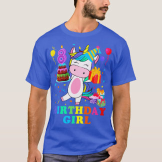 8 Year Old Birthday Girl Unicorn T-Shirt