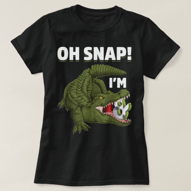 8 Year Old Crocodile Reptile 8th Birthday Party Al T-Shirt (Design Front)