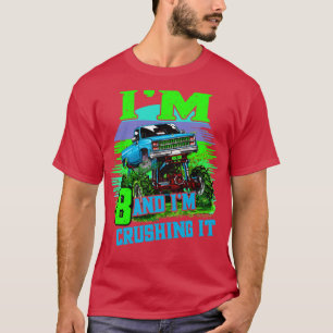 8 year old Crushing It Monster Truck 8th Birthday T-Shirt