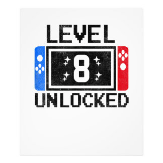 8 Year Old Gifts Level 8th Birthday Boy Video Game Photo Print