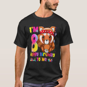 8 Year Old Girl Princess Little Red Panda 8th Bi T-Shirt