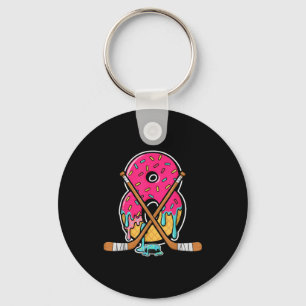 8 Year Old Hockey Ice Cream Drip Youth 8th Birthda Key Ring