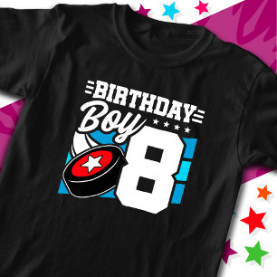 8 Year Old Hockey Party Theme 8th Birthday Boy T-Shirt