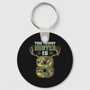 8 Year Old Hunting 8th Birthday Party Deer Hunter  Key Ring