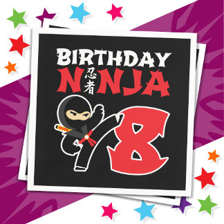8 Year Old Karate Ninja Party Kids 8th Birthday Napkin