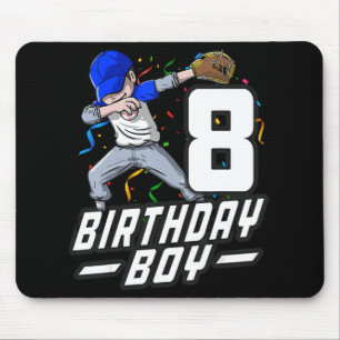 8 Year Old Kids Boys 8th Birthday Baseball Dabbing Mouse Mat