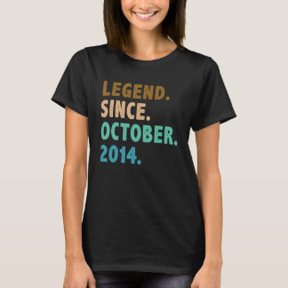 8 Year Old  Legend Since October 2014 8th Birthday T-Shirt
