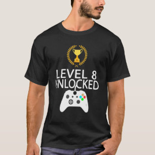 8 Year Old Level 8 Unlockd 8th Birthday Video Gam T-Shirt