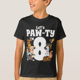 8 Year Old Puppy Dog Birthday Pawty Dogs 8th Party T-Shirt