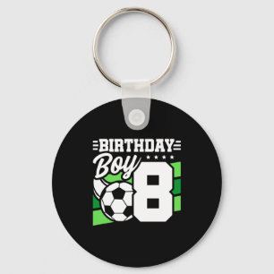 8 Year Old Soccer Football Party 8th Birthday Boy Key Ring